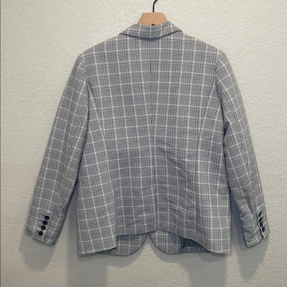 A New Day Size 16 Plaid Blazer Black White Check Tailored Career Work Jacket - Picture 9 of 9